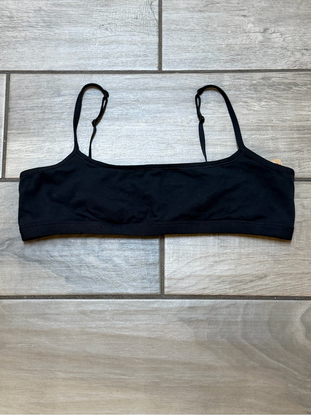 SKIMS Everyday Cotton Scoop Bralette Onyx Black